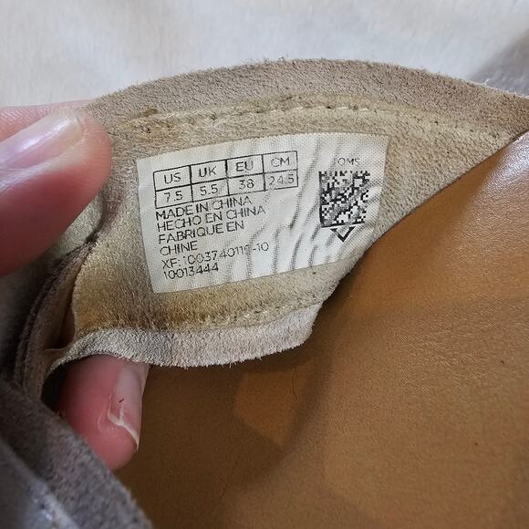 TOMS Val Desert Taupe Suede Crisscross Strap Open Toe Sandals Size 7.5 - Picture 3 of 4